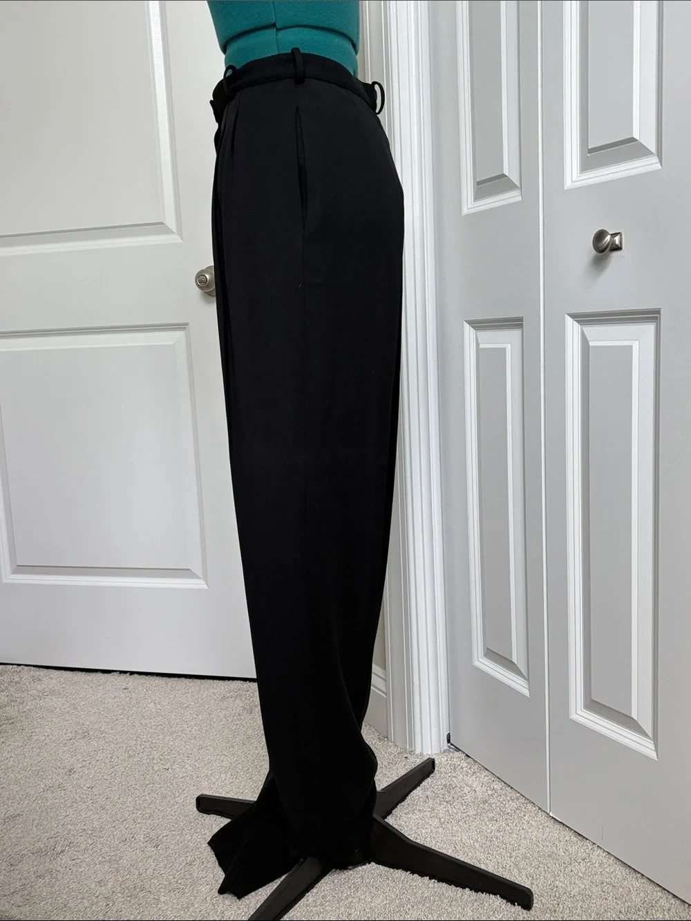Chanel Vintage Black Wool Pleated Pants - mid 1990’s